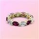3 - Madison 6x4 mm Oval Diamond and Rhodolite Garnet Eternity Band 