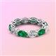 3 - Madison 6x4 mm Oval Diamond and Emerald Eternity Band 