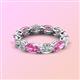 3 - Madison 6x4 mm Oval Diamond and Pink Sapphire Eternity Band 