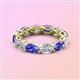 3 - Madison 6x4 mm Oval Diamond and Tanzanite Eternity Band 