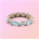 3 - Madison 6x4 mm Oval Diamond and Aquamarine Eternity Band 