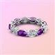 3 - Madison 6x4 mm Oval Diamond and Amethyst Eternity Band 