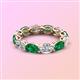 3 - Madison 6x4 mm Oval Diamond and Emerald Eternity Band 