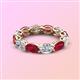 3 - Madison 6x4 mm Oval Diamond and Ruby Eternity Band 