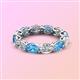 3 - Madison 6x4 mm Oval Diamond and Blue Topaz Eternity Band 