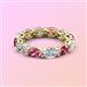 3 - Madison 6x4 mm Oval Diamond and Pink Tourmaline Eternity Band 