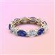 3 - Madison 6x4 mm Oval Diamond and Iolite Eternity Band 