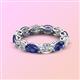 3 - Madison 6x4 mm Oval Diamond and Iolite Eternity Band 