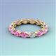 4 - Madison 5x3 mm Oval Diamond and Pink Sapphire Eternity Band 