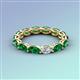 4 - Madison 5x3 mm Oval Diamond and Emerald Eternity Band 