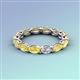 4 - Madison 5x3 mm Oval Diamond and Yellow Sapphire Eternity Band 