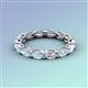 4 - Madison 5x3 mm Oval Diamond and Aquamarine Eternity Band 