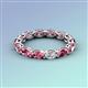 4 - Madison 5x3 mm Oval Diamond and Pink Tourmaline Eternity Band 
