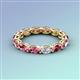4 - Madison 5x3 mm Oval Diamond and Pink Tourmaline Eternity Band 
