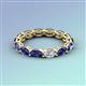 4 - Madison 5x3 mm Oval Diamond and Iolite Eternity Band 