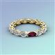 3 - Madison 5x3 mm Oval Lab Grown Diamond and Rhodolite Garnet Eternity Band 
