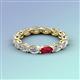 3 - Madison 5x3 mm Oval Lab Grown Diamond and Ruby Eternity Band 
