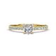 1 - Aurin GIA Certified 6.00 mm Heart Diamond and Round Diamond Engagement Ring 