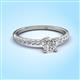 3 - Aurin IGI Certified 6.00 mm Heart Lab Grown Diamond and Round Diamond Engagement Ring 
