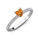 4 - Aurin 6.00 mm Heart Citrine and Round Diamond Engagement Ring 