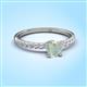 3 - Aurin 6.00 mm Heart Opal and Round Diamond Engagement Ring 