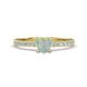 1 - Aurin 6.00 mm Heart Opal and Round Diamond Engagement Ring 