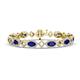 1 - Ivanna 8.18 ctw Blue Sapphire Oval shape (6x4 mm) and Round shape Natural Diamond Eternity Tennis Bracelet 