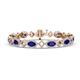1 - Ivanna 8.18 ctw Blue Sapphire Oval shape (6x4 mm) and Round shape Natural Diamond Eternity Tennis Bracelet 