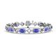 1 - Ivanna 7.08 ctw Tanzanite Oval shape (6x4 mm) and Round shape Natural Diamond Eternity Tennis Bracelet 