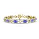 1 - Ivanna 7.08 ctw Tanzanite Oval shape (6x4 mm) and Round shape Natural Diamond Eternity Tennis Bracelet 