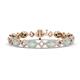 1 - Ivanna 4.88 ctw Opal Oval shape (6x4 mm) and Round shape Natural Diamond Eternity Tennis Bracelet 