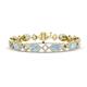 1 - Ivanna 6.09 ctw Aquamarine Oval shape (6x4 mm) and Round shape Natural Diamond Eternity Tennis Bracelet 