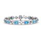 1 - Ivanna 7.96 ctw Blue Topaz Oval shape (6x4 mm) and Round shape Natural Diamond Eternity Tennis Bracelet 