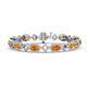 1 - Ivanna 6.42 ctw Citrine Oval shape (6x4 mm) and Round shape Natural Diamond Eternity Tennis Bracelet 