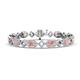1 - Ivanna 5.98 ctw Morganite Oval shape (6x4 mm) and Round shape Natural Diamond Eternity Tennis Bracelet 
