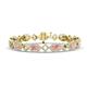 1 - Ivanna 5.98 ctw Morganite Oval shape (6x4 mm) and Round shape Natural Diamond Eternity Tennis Bracelet 