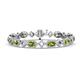 1 - Ivanna 7.63 ctw Peridot Oval shape (6x4 mm) and Round shape Natural Diamond Eternity Tennis Bracelet 