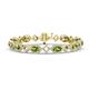 1 - Ivanna 7.63 ctw Peridot Oval shape (6x4 mm) and Round shape Natural Diamond Eternity Tennis Bracelet 