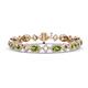 1 - Ivanna 7.63 ctw Peridot Oval shape (6x4 mm) and Round shape Natural Diamond Eternity Tennis Bracelet 