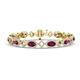 1 - Ivanna 8.51 ctw Rhodolite Garnet Oval shape (6x4 mm) and Round shape Natural Diamond Eternity Tennis Bracelet 