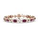 1 - Ivanna 8.51 ctw Rhodolite Garnet Oval shape (6x4 mm) and Round shape Natural Diamond Eternity Tennis Bracelet 