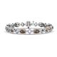 1 - Ivanna 6.64 ctw Smoky Quartz Oval shape (6x4 mm) and Round shape Natural Diamond Eternity Tennis Bracelet 