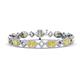 1 - Ivanna 8.18 ctw Yellow Sapphire Oval shape (6x4 mm) and Round shape Natural Diamond Eternity Tennis Bracelet 