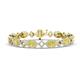 1 - Ivanna 8.18 ctw Yellow Sapphire Oval shape (6x4 mm) and Round shape Natural Diamond Eternity Tennis Bracelet 