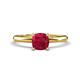 1 - Elodie 6.00 mm Cushion Lab Created Ruby Solitaire Engagement Ring 