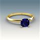 3 - Elodie 6.00 mm Cushion Lab Created Blue Sapphire Solitaire Engagement Ring 