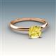 3 - Elodie 6.00 mm Cushion Lab Created Yellow Sapphire Solitaire Engagement Ring 