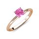 4 - Elodie 6.00 mm Cushion Lab Created Pink Sapphire Solitaire Engagement Ring 