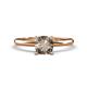1 - Elodie 6.00 mm Cushion Smoky Quartz Solitaire Engagement Ring 