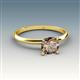 3 - Elodie 6.00 mm Cushion Smoky Quartz Solitaire Engagement Ring 